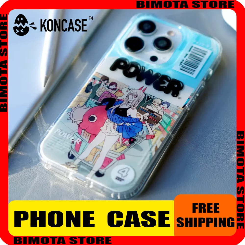 Koncase Transparent Silicone Phone Case Chainsaw Captcha Interception Cover Iphone 14 Plus Pro Pro Max Case Anti-Drop Fashion