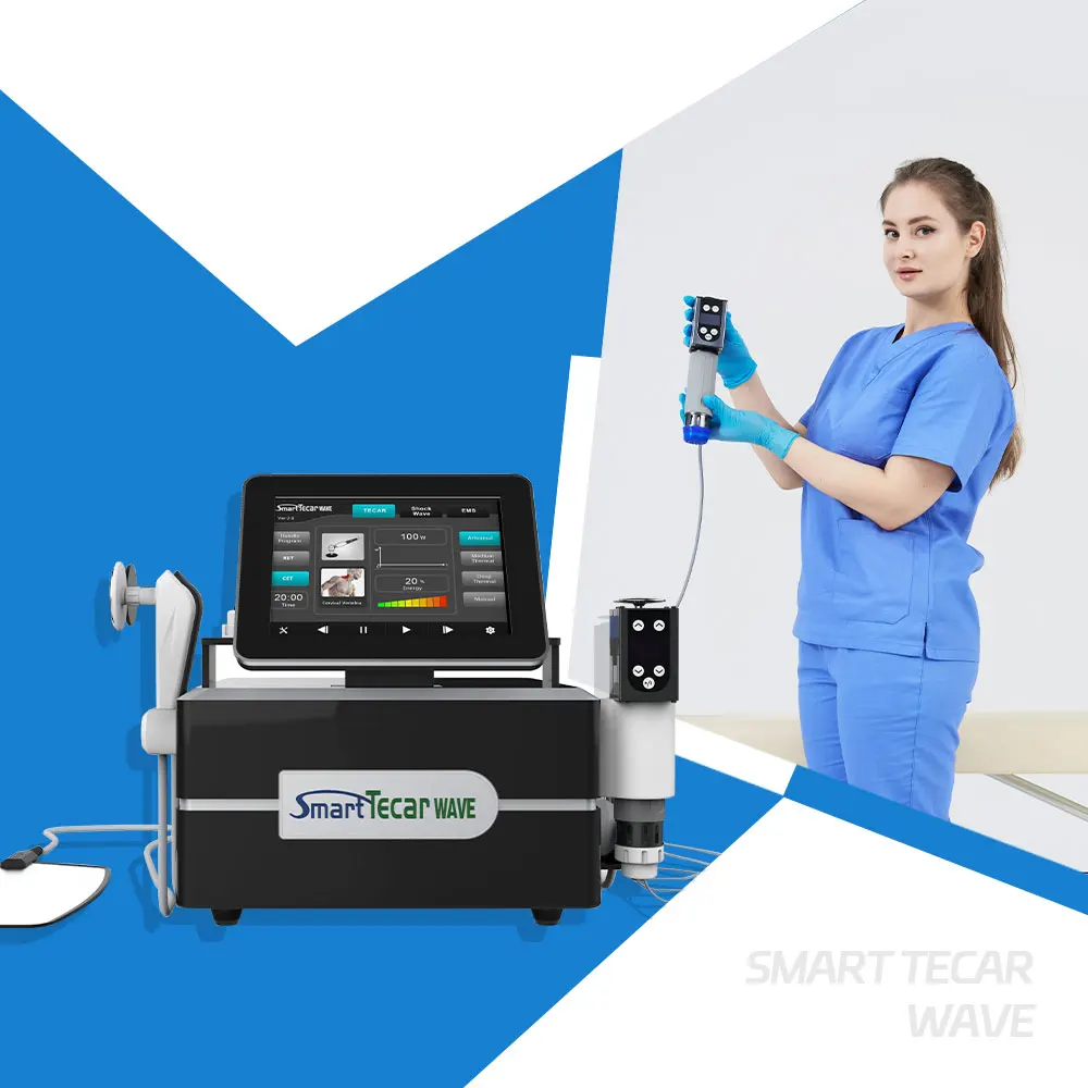 

Professional 3 in 1 Smart Tecar Wave Shock Wave Therapy Machine Physiotherapy with 300W CET and RET Handles