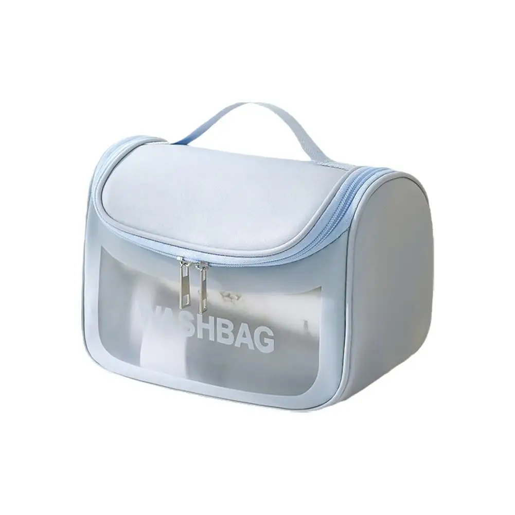 Bolsa de viaje portátil transparente para mujer, neceser impermeable, organizador de cosméticos, almacenamiento de maquillaje, gran capacidad, A7V1