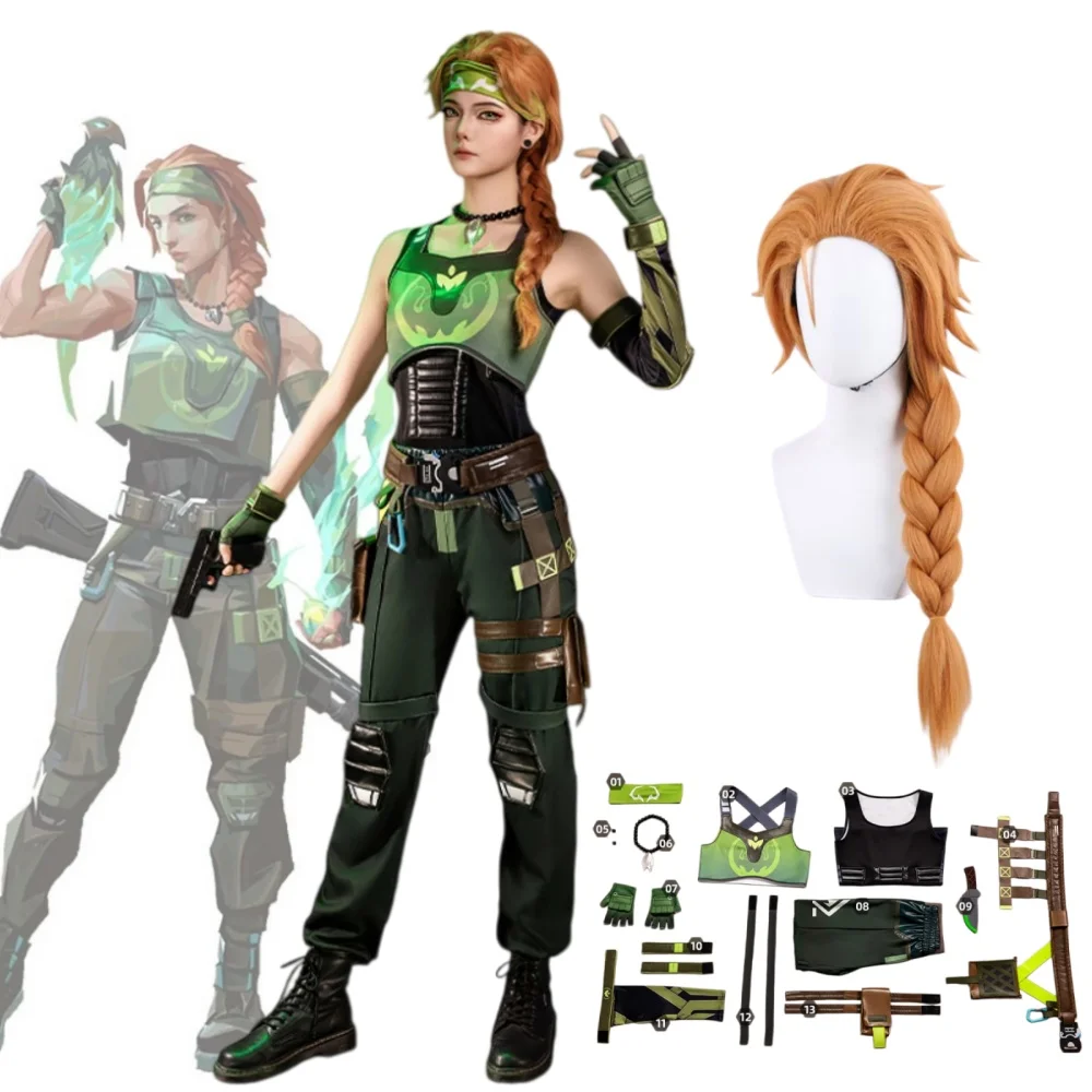 

Костюм для косплея VALORANT Skye, униформа Valor Skye, парик, комплект для Хэллоуина и Рождества