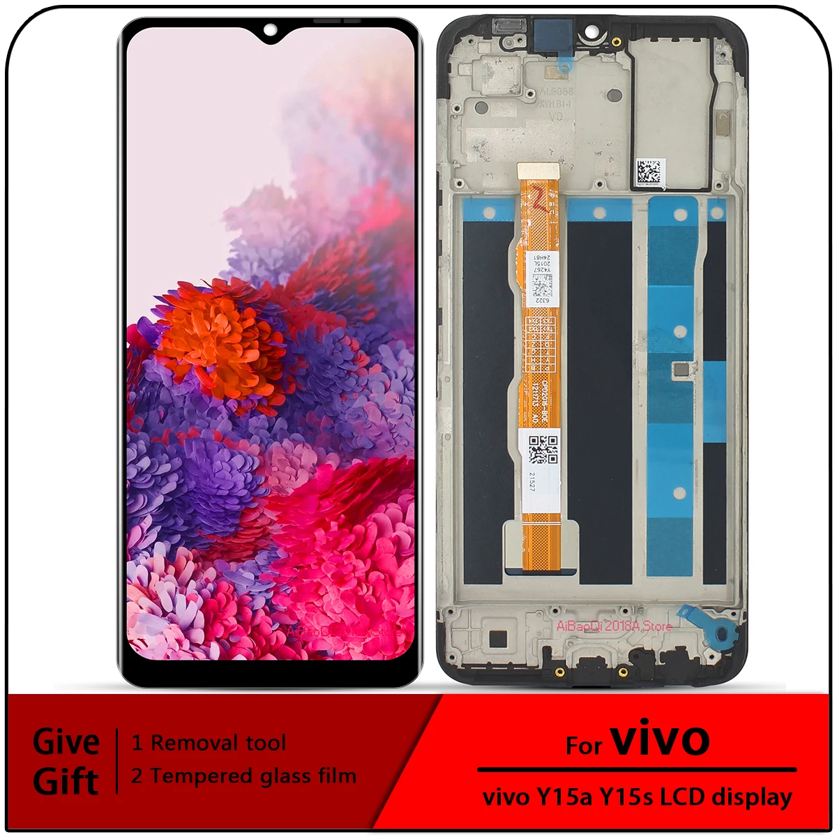 

For 6.51 inch VIVO Y15s LCD Display Touch Screen Digiziter Assembly With Frame For VIVO Y15A LCD Display Touch Screen