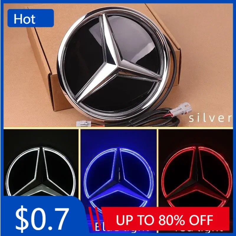 

Автомобильная наклейка для Mercedes Benz, светодиодная эмблема, передняя решетка, звездная подсветка, логотип, белый, синий, красный, значок W204 W205W213W253W166W1