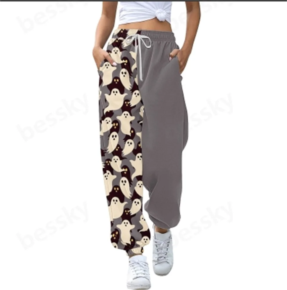 

Women's single-sided printed sports and leisure sweatpants