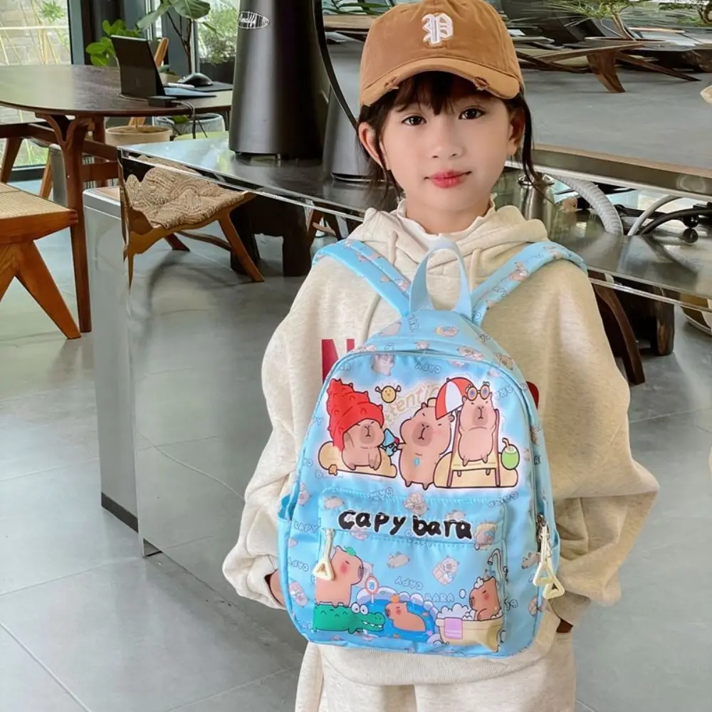 Cute Cartoon Capybara Backpack Ultra-light Pattern Children's School Bags Breathable Book Bag