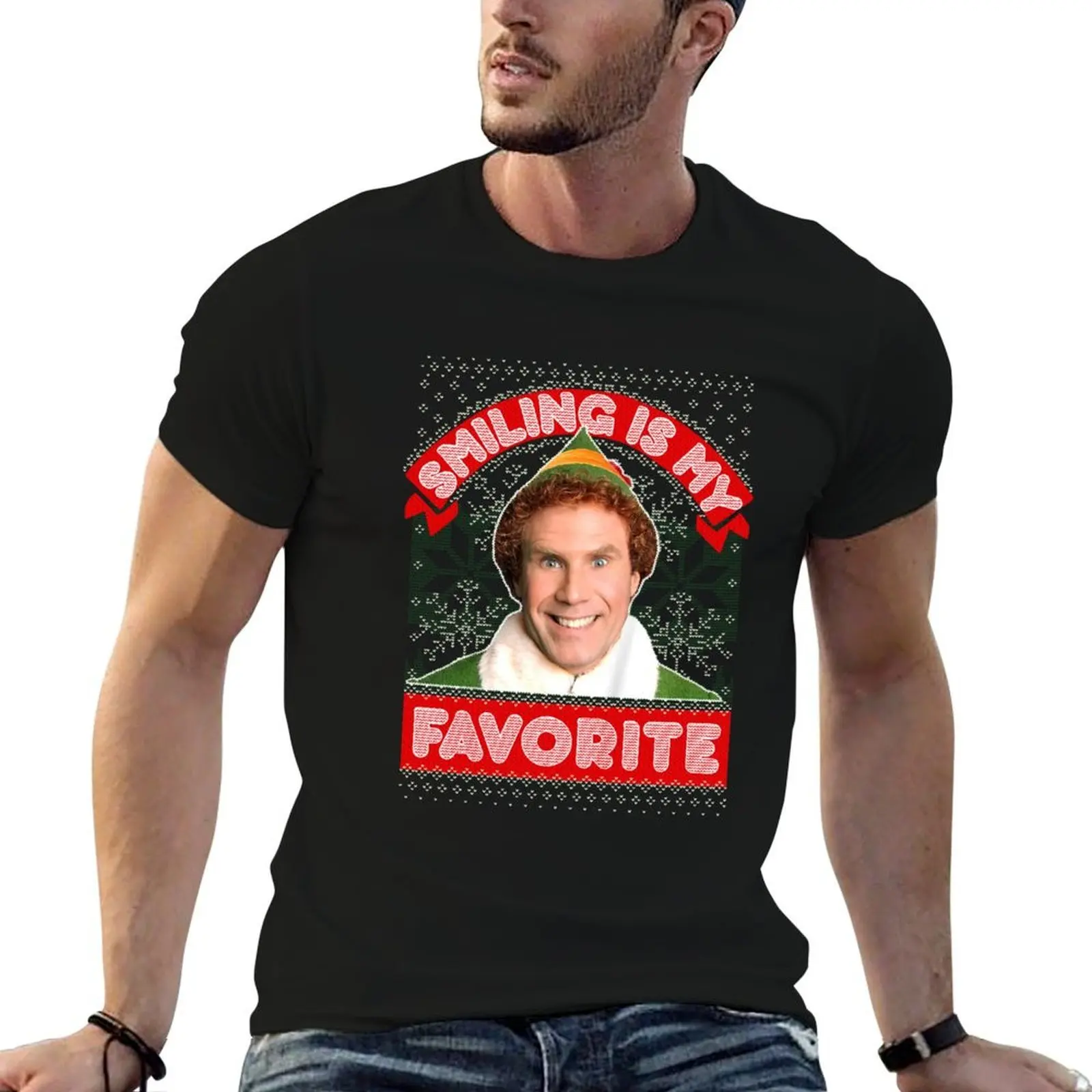 Elf Christmas Movie Buddy Expressions Xmas T-Shirt funny t shirts cotton printed t shirts for man t shirt man luxury T-shirt