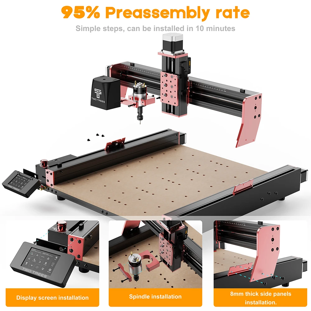

TTC450 Pro 4th Axis Module Supported 95% PRE-Assembled 460*460*80mm Small Cnc Milling Machine for Metal