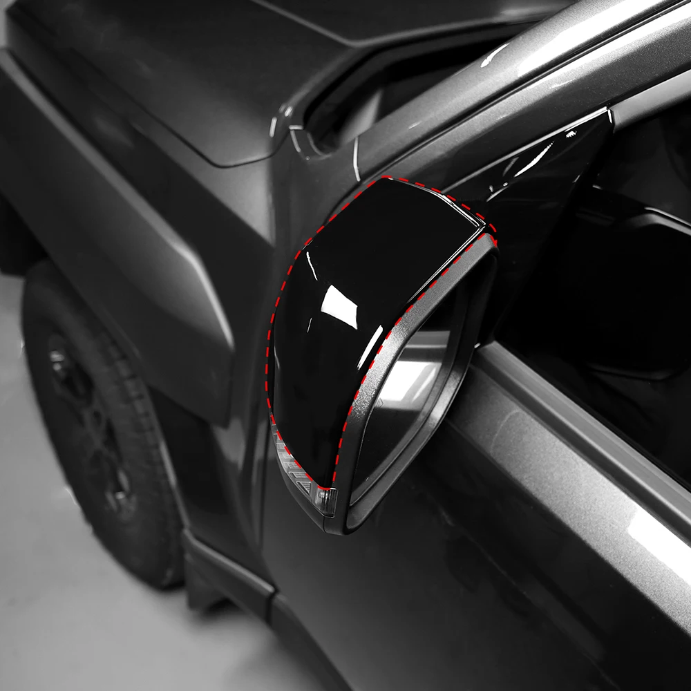 

For Kia TASMAN 2025 2026 Carbon Fiber Bright Black Rear View Mirror Cover Door Side Reverse Mirror Cap Trim Exterior Parts