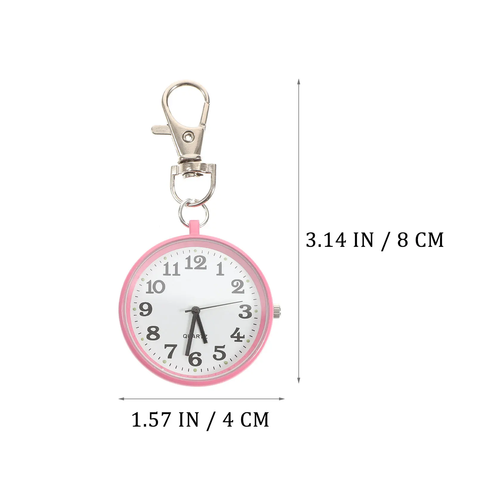 ساعة مكونة من قطعتين مع سلسلة مفاتيح ساعة جيب كوارتز صغيرة للموظفين الطبيين هدية تزيين بسيطة وأنيقة لها باللون الوردي والأزرق #3