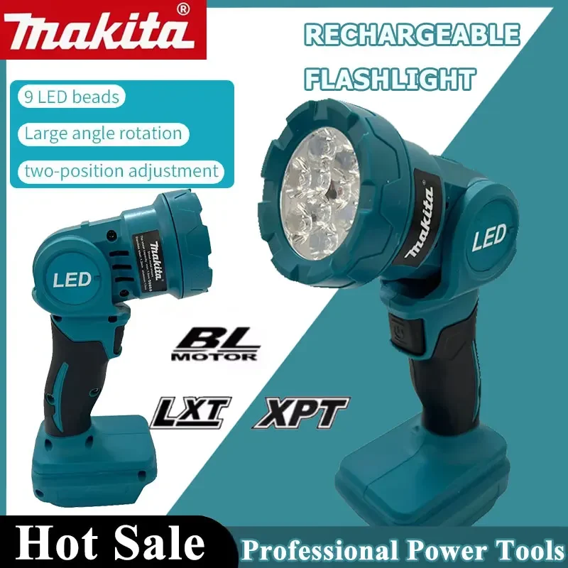

Makita Cordless LED Flashlight Power Tools Outdoor Handheld Spotlight Rechargeable Lanterns Jobsite Work Light For 18V Battery