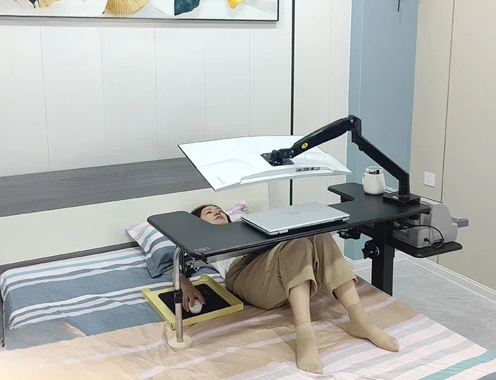 

2026 Bed Laptop Desk for Desktop Computer Bedside Table Adjustable Height Lazy Table Cockpit Suspension Bracket for Home