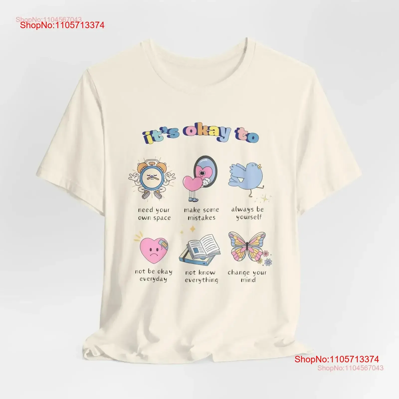 It's Okay To Make Some Mistakes T Shirt Motivational Mental Health Matters for Friend Teacher Anxiety vintage Washed Unisex
