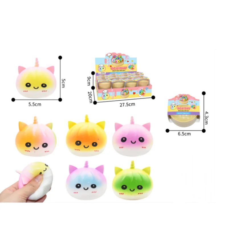 Neues Regenbogen-Einhorn-Brötchenspielzeug, Blind-Box-Packung, Realistisches Suppenknödel-Stressabbau-Spielzeug, lindert sensorischen Stress – Detail 6