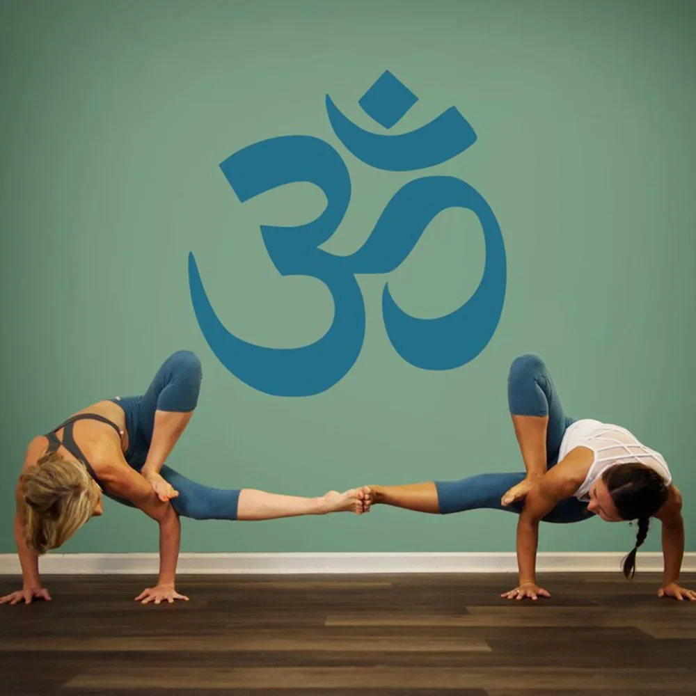 Om Symbol Yoga Wall Decal Spiritual Icon and Aum Sacred Sound Yoga hall wall stickers removeable vinyl decor wall decals G260