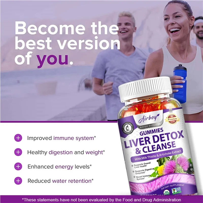 Liver Detox & Cleanse Gummies - with Milk Thistle, Dandelion - Help Cleanse, Detoxify and Purify The Liver, Improves Digestion - Image 4