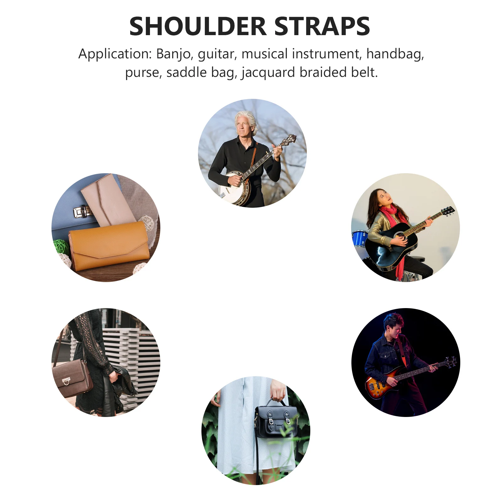 

Guitar Handbag Strap Stylish Wallet Musician Gift Acoustic Straps Quick Release Metal Cool Dirt Resistant Adjustable Length