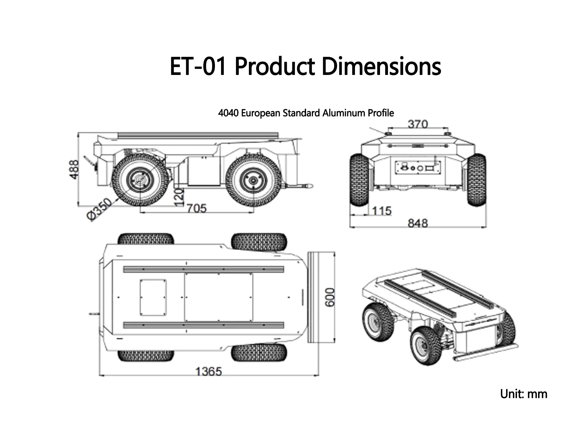 هيكل Ackermann عالي السرعة للتوجيه الأمامي AGV هيكل الروبوت منصة AMR UGV 150 كجم حمولة 20 ° تسلق SLAM ROS جميع التضاريس #6