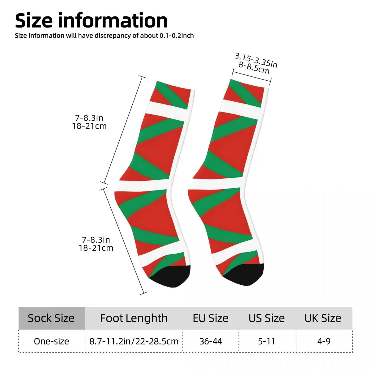 Basque Flag Bath Mat Unisex Winter Socks Hiking Happy Socks Street Style Crazy Sock