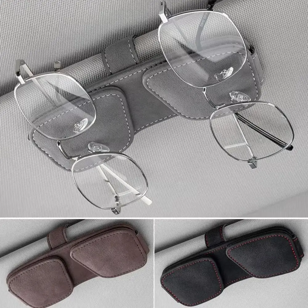 

Magnetic Sunglasses Holder Dual Clip Practical Car Sun Visor Clip Multifunctional Space Saving Eyeglass Hanger Sun Visor