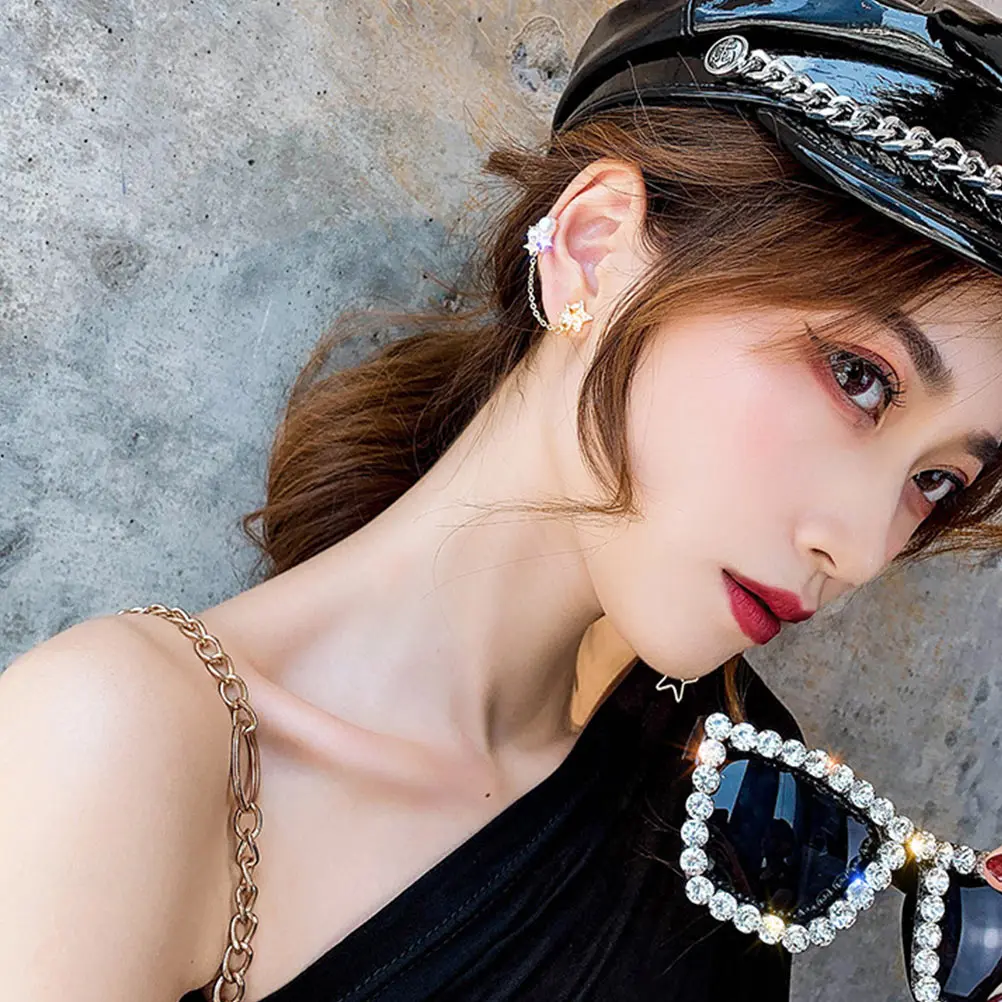 

Pearl Tassel Pendant Unique Earring Jewelry Decor Jewelry Ear Decor Alloy Geometric Studs Fashion Ear Clip Earring