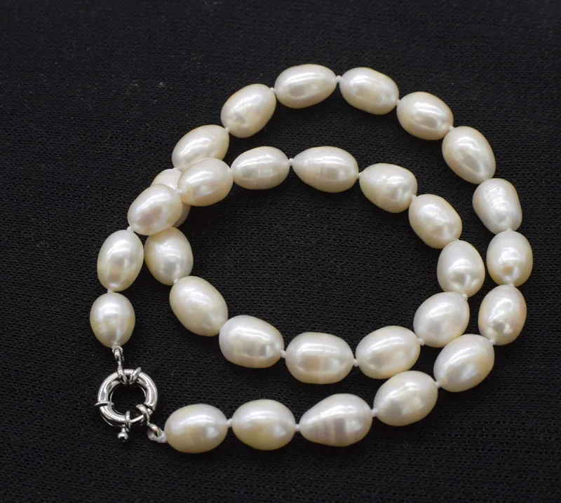 WOW!   freshwater pearl white egg 11-14mm necklace 17inch nature  wholesale