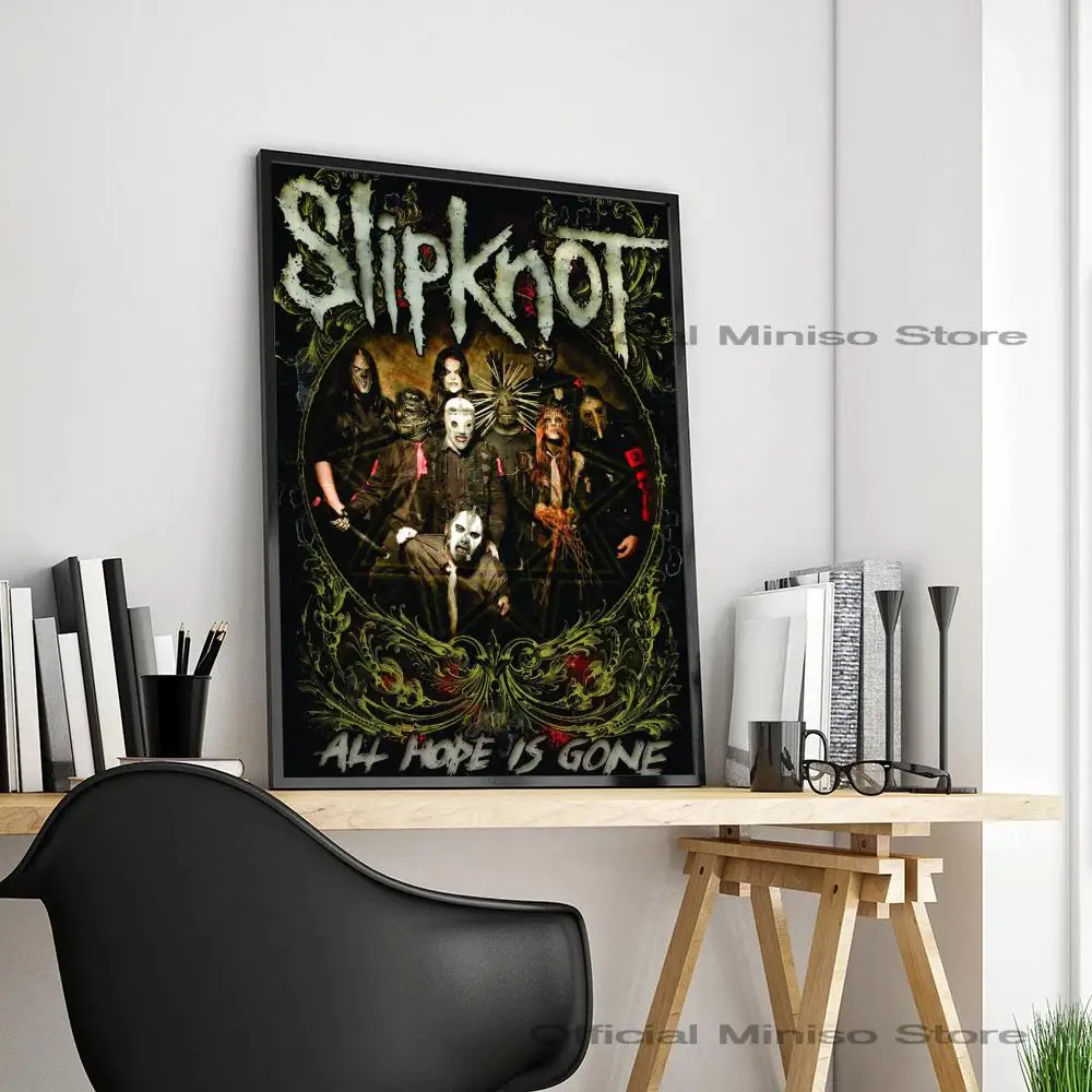 1pc Heavy Rock S-Slipknot Band Poster Self-adhesive Art Waterproof Paper Sticker Coffee House Bar Room Wall Decor