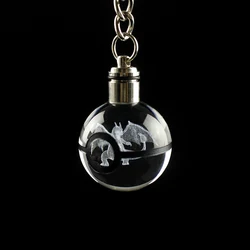 Popular 3D laser Poket Go Character Ball Keychain 30MM Crystal POKE Ball key Ring for Children Gifts