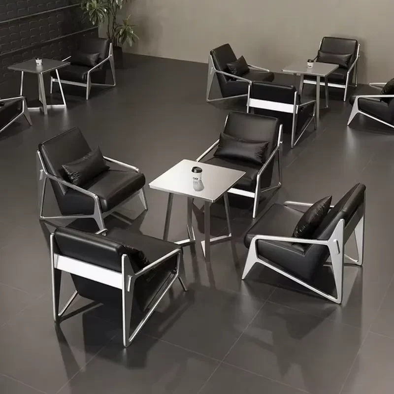 Industrial Style Stainless Steel Cafe Table and Chairs Bar Stool Box Seat Music Theme Restaurant Bar BBQ Leisure Sofa