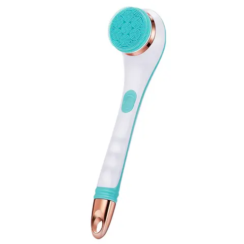 Electric Silicone Bath Brush Back Scrubber 4 Brush Heads USB Rechargeable Rotating Shower Massager