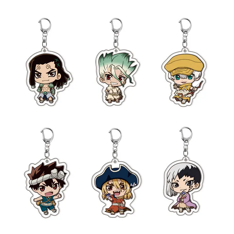 Dr.STONE TV Anime Toy Senku Ishigami Taiju Oki Yuzuriha Ogawa Kohaku Chrome Kinro Ginro Kohaku Acrylic keychain cute Bag pendant