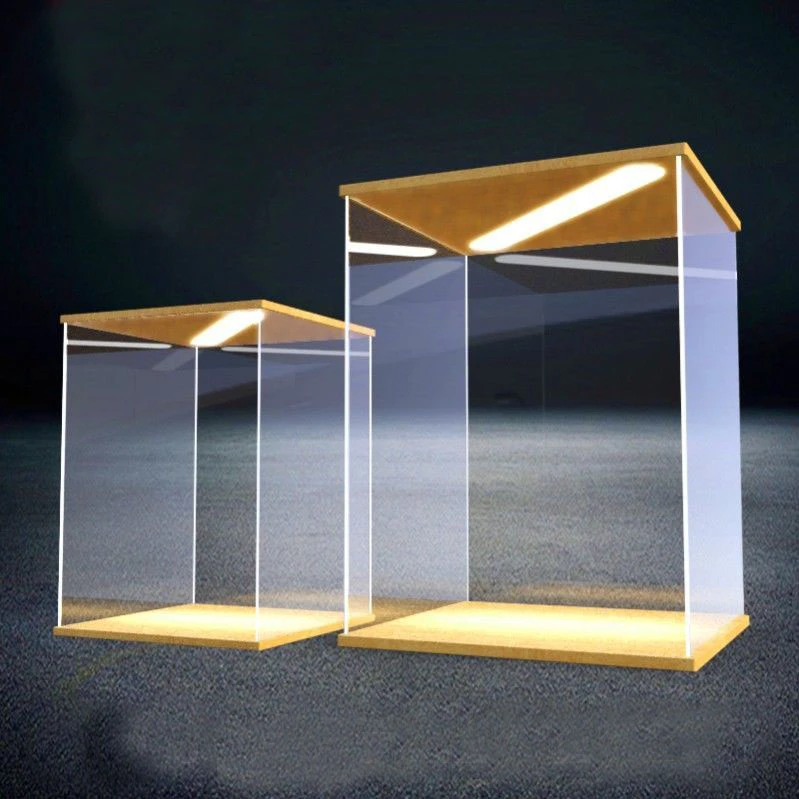 

Lighting Acrylic High Clear Storage Box For Lego Model Dust-proof Figurine Display Cabinet Building Blocks Storage Cabinet