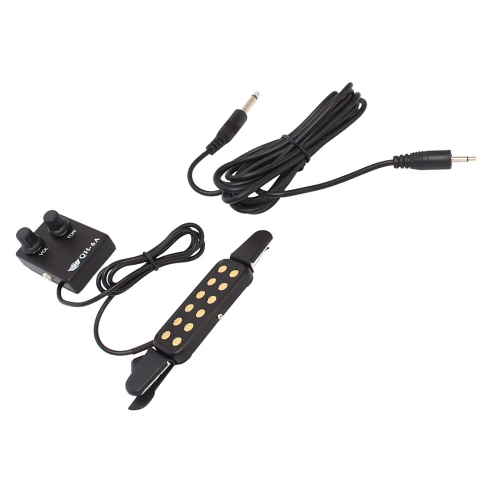 

Sound Clip On No Punching Hole Tone Volume Adjustable Acoustic Folk Ukulele Banjo For Amplifier Durable Guitar Supply Pickup