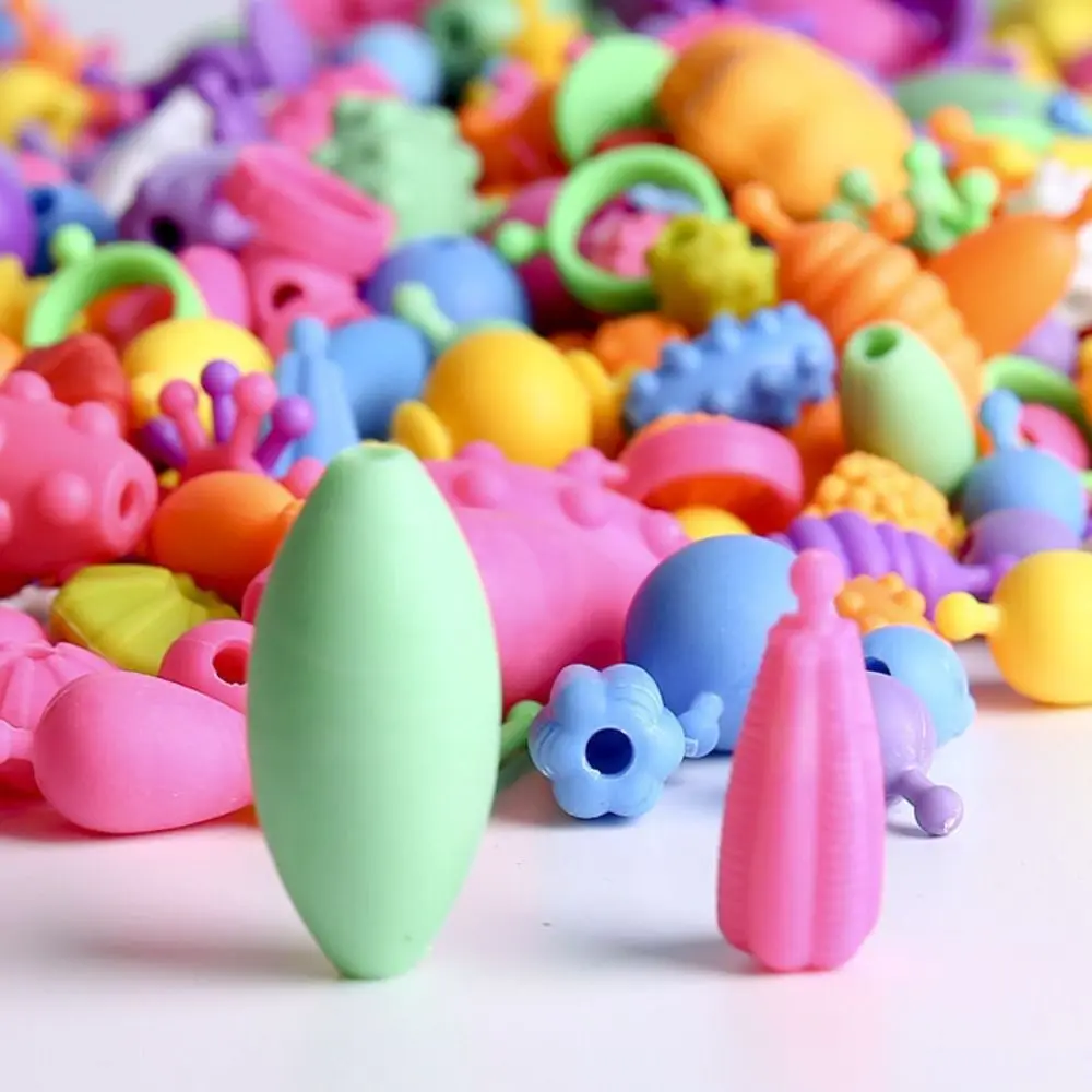 New Colorful Pop Bead Set Snap Together Assorted Shapes Snap Beads No String Required DIY Bead Set Birthday