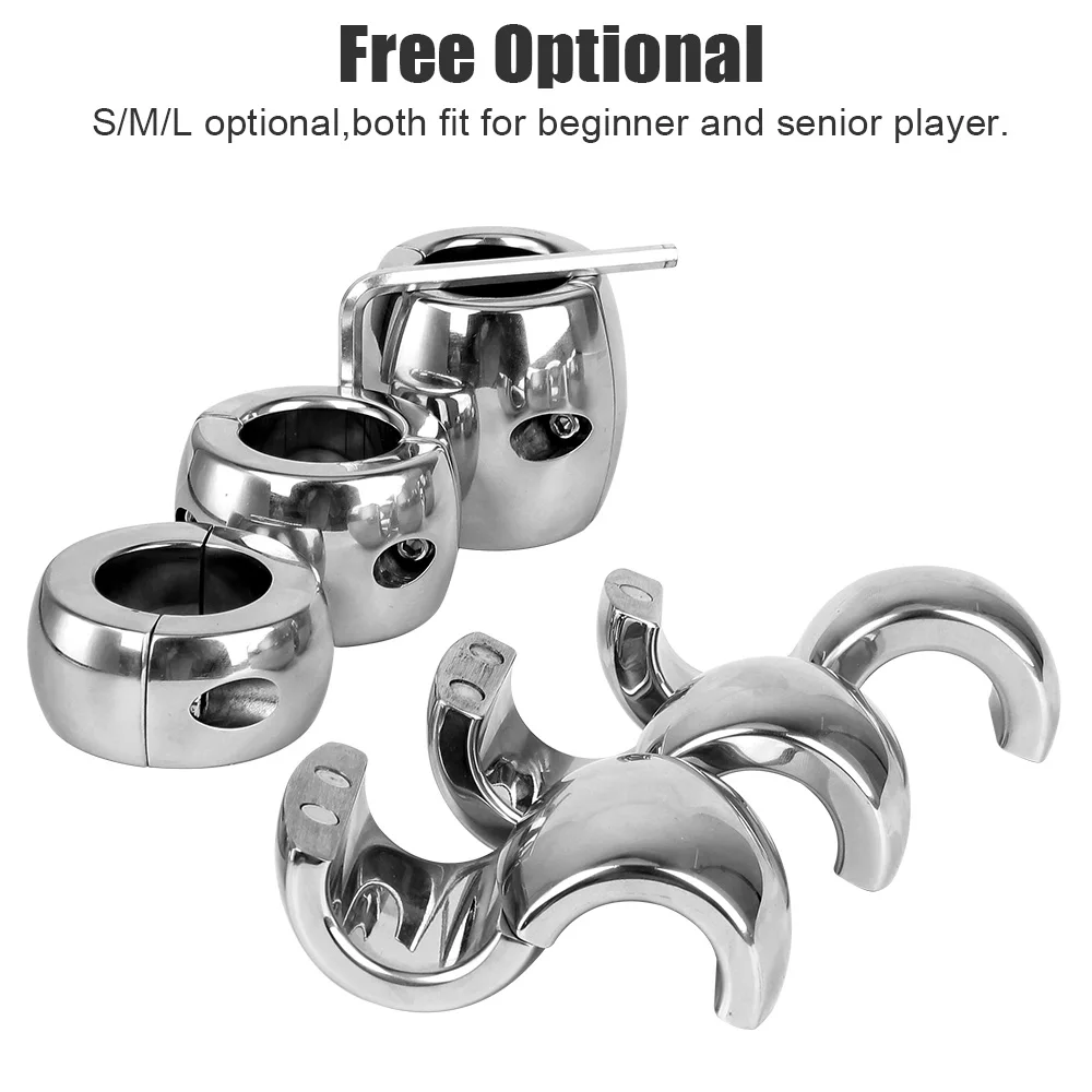 448-833g Heavy Stainless Steel 30-60mm Penis Ring for Men Cock Exerciser Scrotum Lock Testis Stretcher Sex Toys Male Masturbator