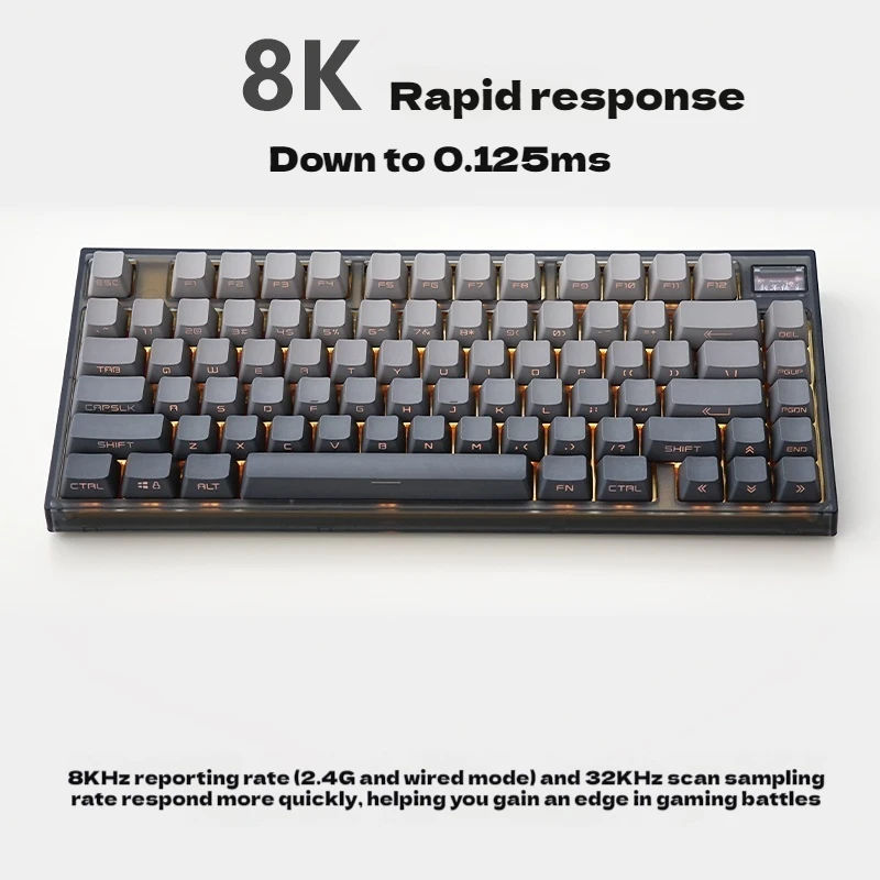 Keydous Nj81-Cp V2 Magnetic Axis Gaming Keyboard Double 8k Three-Mode Wireless Bluetooth Rt0.01 0 Dead Zone Rgb Magnetite Pro