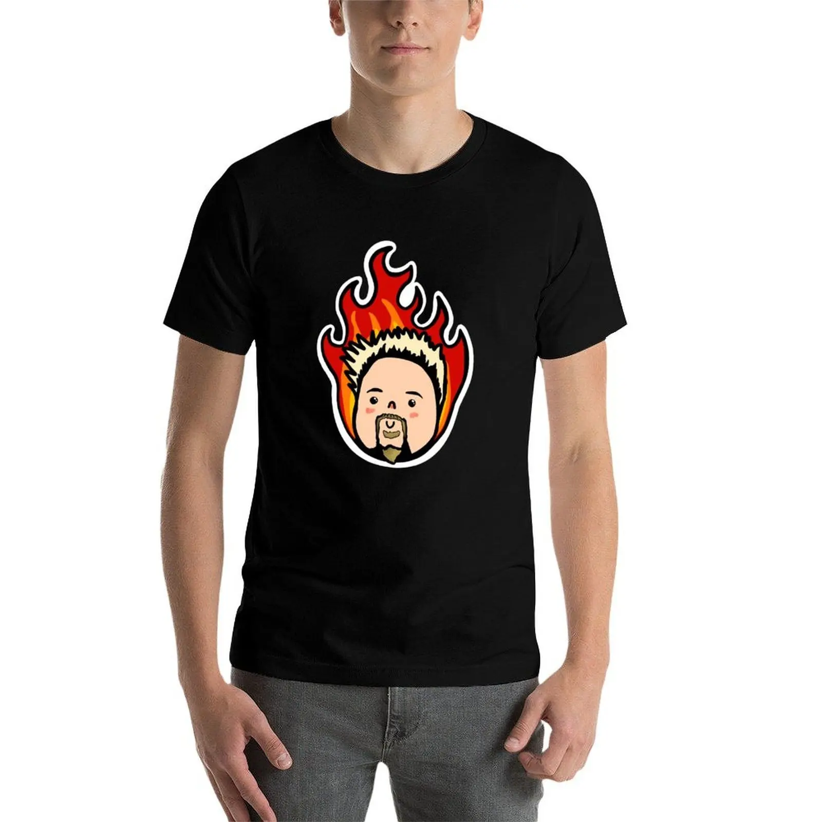 

Футболка Guy Fieri Kawaii Flavortown, мужские футболки для мужчин, футболки с аниме для мужчин, футболка