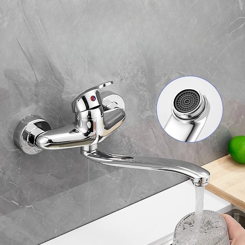 Wall mounted kitchen faucet 20-24-30 cm optional extension, hot and cold rotating kitchen base faucet/laundry sink, mop faucet