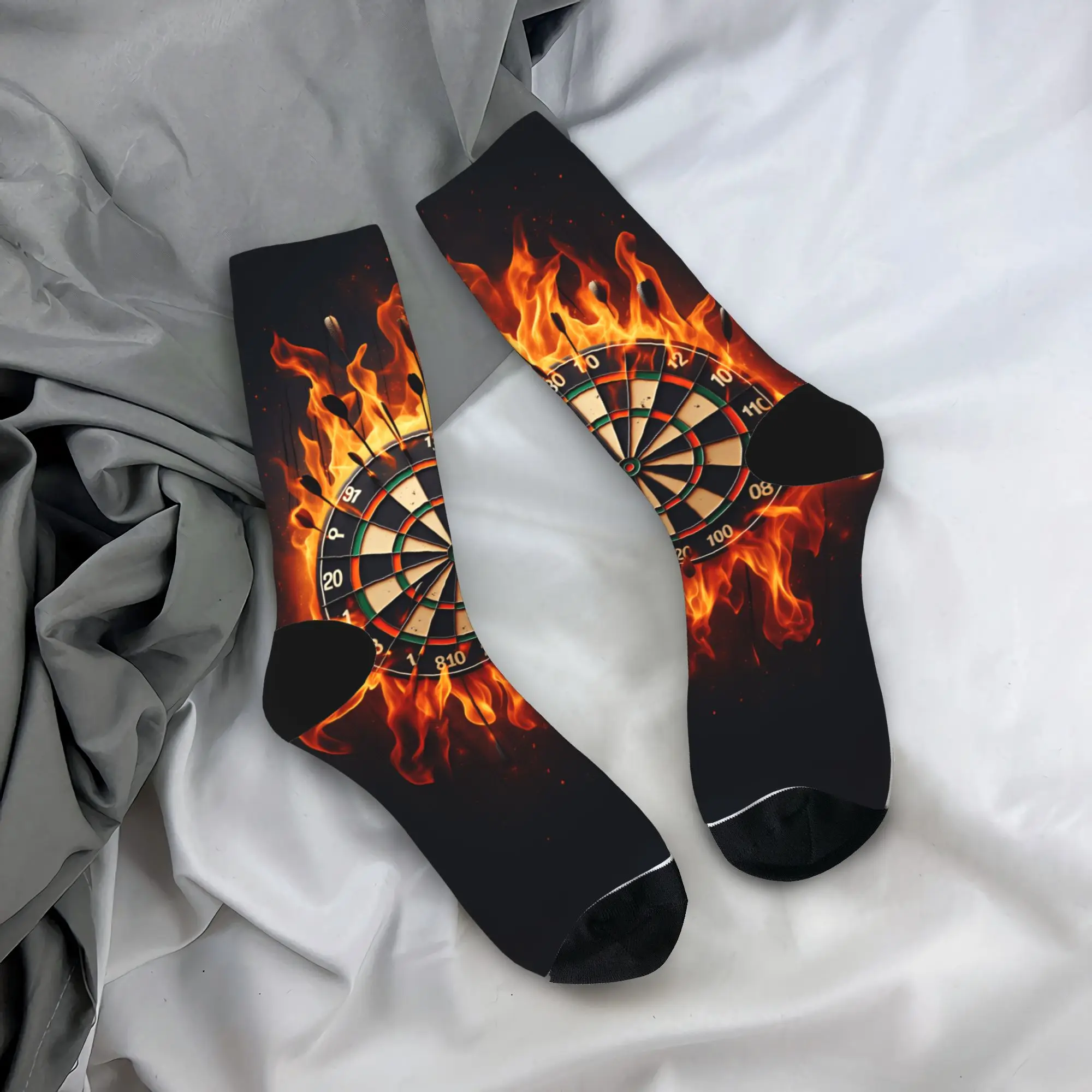 

Darts Board In Fire Socks Anti Skid Stockings Unisex Men Medium Soft Outdoor Sports Socks Spring Modern Graphic Socks