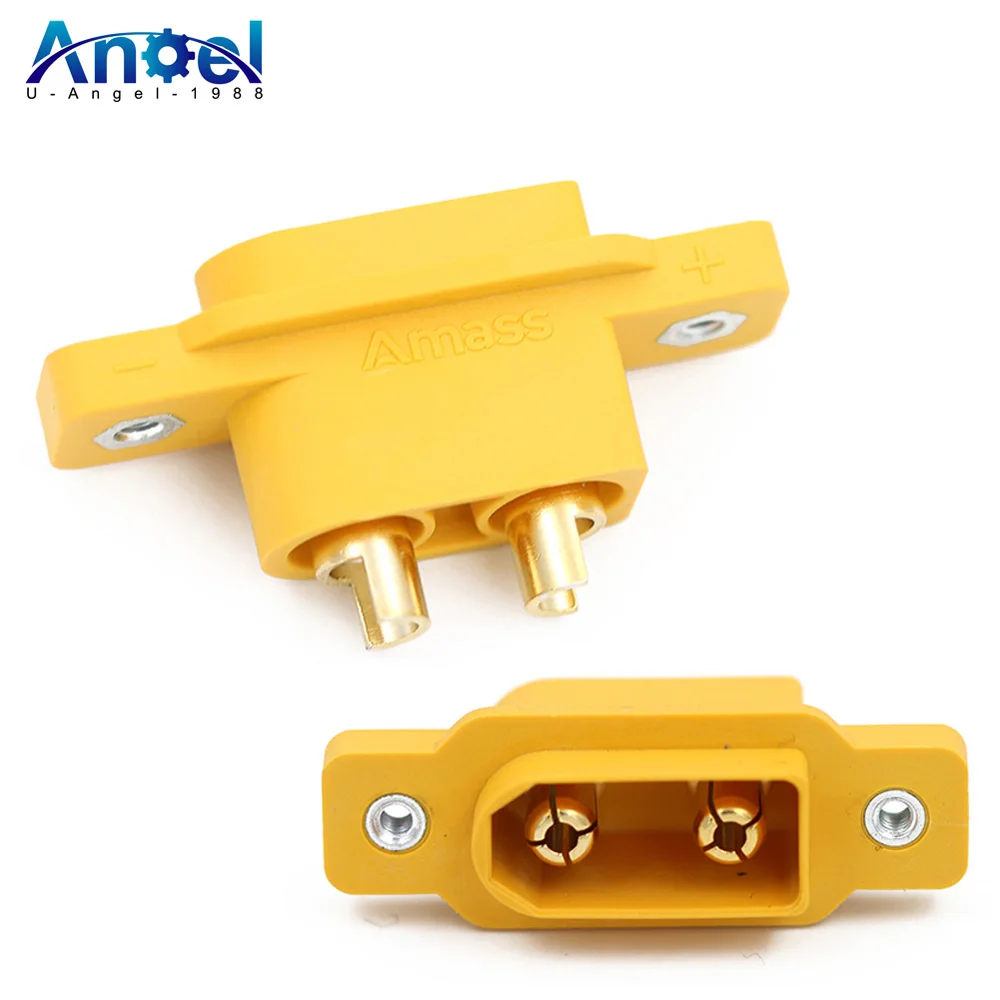 1 / 2 / 5 /10pcs AMASS XT90NE Male Plug XT90E-M With M2.5 Nut Embedded Panel W/ Fixed Seat For Rc Aircraft Model Connector