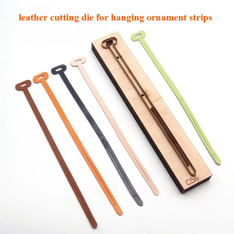 

DIY Leather Craft Cutting Die for Chain Pendant & Belt Strip,Metal Cutter Blade Attached Wooden Base, Leather Strap Cutting Mold