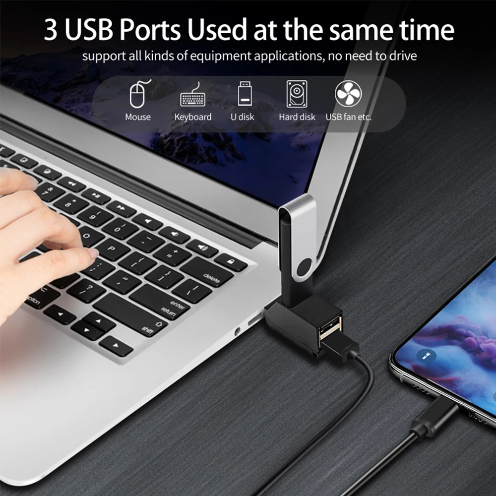 USB 3.0 Hub 5Gbps High Speed Data Transfer 3 Ports USB Splitter for Computer Laptop Docking Station Adapter PC Accessories