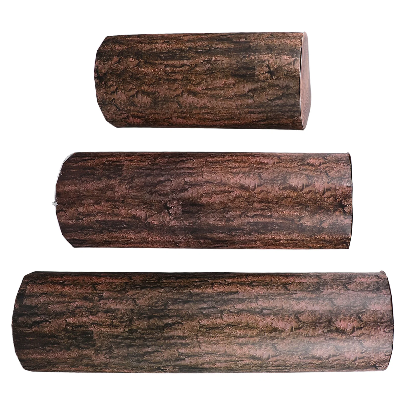 

3pcs Faux Wood Stump Decor: Realistic Paper Tree Trunks For Western Party Centerpieces Decorations Wild West Photo