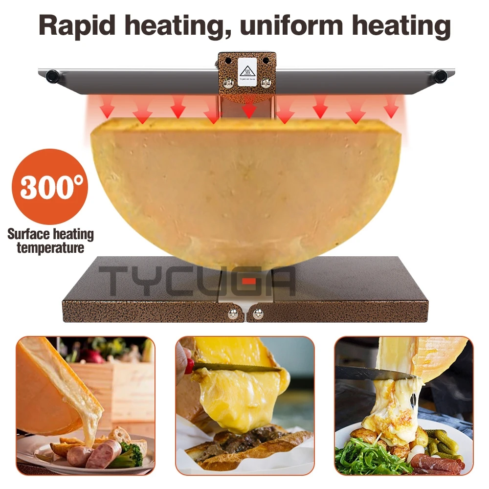 Electric Cheese Melter For Hotel Half Wheel Dry Cheese Heater Warming Grill Cheese Melting Heating Raclette for Home Kitchen