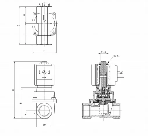 Customized CAMOZZI Kangmaosheng CFB-D22F-W1 2-way 3-way CFB-A26R-W1 2-way 2-way Solenoid Valve