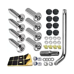 Car License Plate Screws Anti Theft Auto Security Screws Kit For Fastening Frame License Plate Cover Security Bolts