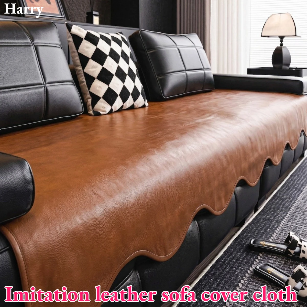 2026 New Waterproof Leather Sofa Cover Non Slip Luxury Seat Cushion Pad Pet Proof All Season for Living Room