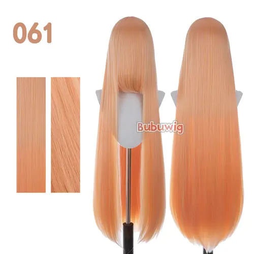 Bubuwig Synthetic Hair 100cm Long Straight Pure Color Cosplay Wigs Over 100 Colors Black White Red Blue Brown Wig Heat Resistant - Image 28