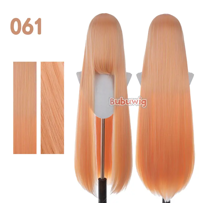 Bubuwig Synthetic Hair 100cm Long Straight Pure Color Cosplay Wigs Over 100 Colors Black White Red Blue Brown Wig Heat Resistant - Image 28
