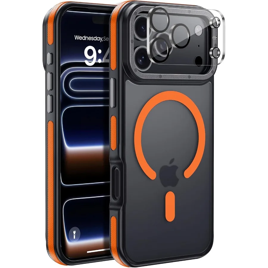 

Сильный магнитный чехол для iPhone 17 Pro Max с защитой 10 футов в стиле милитари, совместимый с противоударным тонким дизайном MagSafe