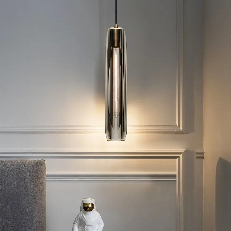 Postmodern Brass Luxury Crystal Chandelier Bathroom Bedroom Bedside Living Room Dining Bar Single Head Small Pendant Light