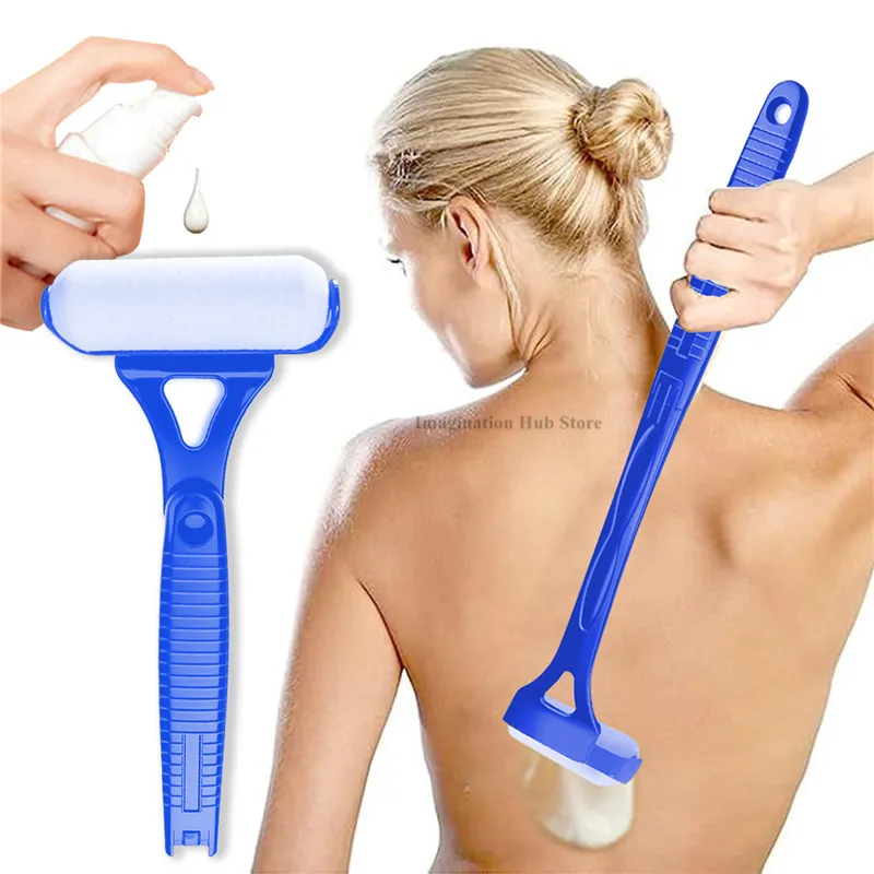 Folding Long Handle Back Lotion Applicator,Roller Type Sunscreen Cream Spreader,Multifunctional Body Skin Oil Coating Tool